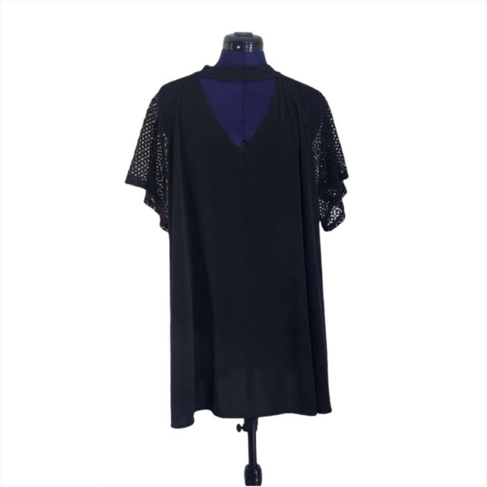 Lane Bryant Black Lace Short Sleeve Top